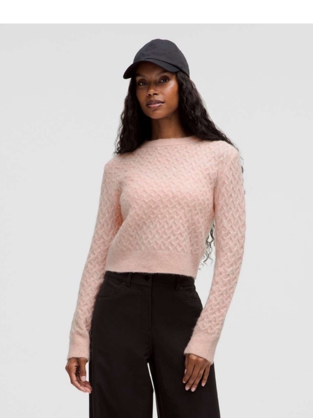 Cozy cropped Crewneck Sweater - Blush LuluLemon Alpaca Wool
